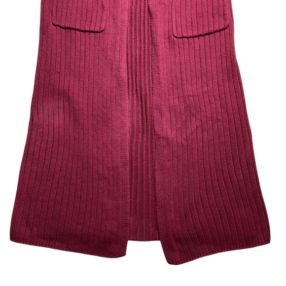 Show Me Your Mumu Wine Lombardi Long Faux Fur Knit Cardigan Womens M - Picture 4 of 10